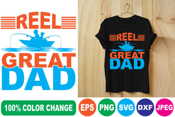 Reel Great Dad T-Shirt Design for Small Business Branding